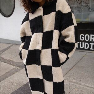 NWT Oak + Fort Sherpa Checkered Jacket